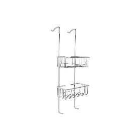 CESTA DE DUCHA DOBLE CON COLGADOR DE ACERO INOXIDABLE 304