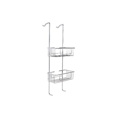 CESTA DE DUCHA DOBLE CON COLGADOR DE ACERO INOXIDABLE 304