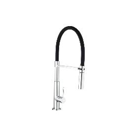GRIFO COCINA MONOMANDO TUBO FLEXIBLE NEGRO 25 MM