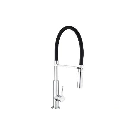 GRIFO COCINA MONOMANDO TUBO FLEXIBLE NEGRO 25 MM