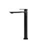 GRIFO ALTO MONOMANDO PARA LAVABO NEGRO MATE MODELO KERCH  25MM