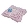 JUEGO DE 3 TOALLAS ROSA CLARO 580 G/M2 GAMA FLOR 30X50  50X100  70X140 CM