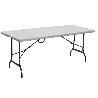 MESA PLEGABLE RECTANGULAR BLANCA CON BLOQUEO DE SEGURIDAD 180X70X72 CM