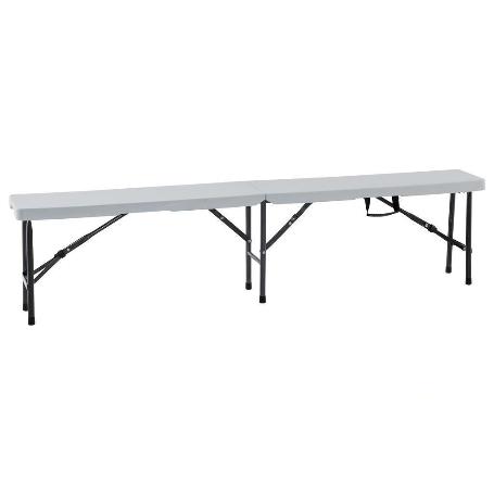 BANCO PLEGABLE RECTANGULAR BLANCO 180X25X43CM