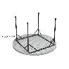MESA REDONDA PLEGABLE BLANCA 120X74CM