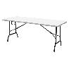 MESA PLEGABLE RECTANGULAR BLANCA CON BLOQUEO DE SEGURIDAD 180X75X72 CM