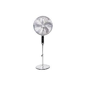VENTILADOR DE PIE OSCILANTE GRIS METALIZADO OSCILANTE CON 3 VELOCIDADES Y TEMPORIZADOR Ø45 CM 70 W