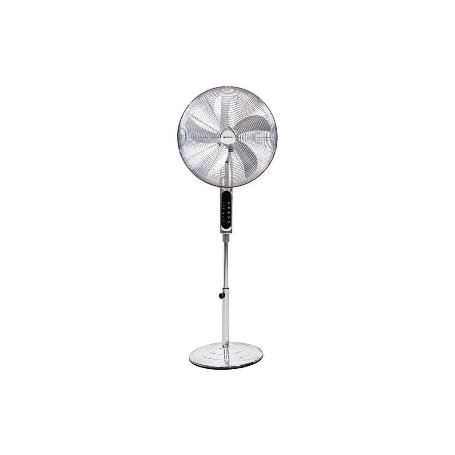 VENTILADOR DE PIE OSCILANTE GRIS METALIZADO OSCILANTE CON 3 VELOCIDADES Y TEMPORIZADOR Ø45 CM 70 W
