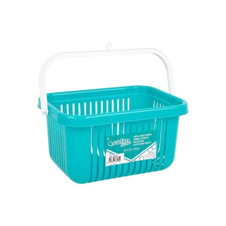 CESTA PARA PINZAS AZUL TURQUESA 27 X 21 X 14 CM