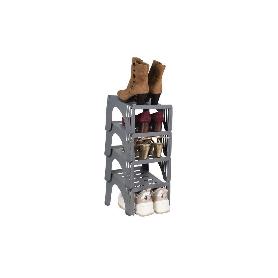 PACK DE 4 ORGANIZADORES DE ZAPATOS DE COLOR GRIS 26 X 26 X 19 CM