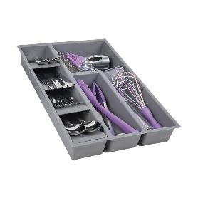 ORGANIZADOR PARA CAJÓN CON SEPARADORES DE COLOR GRIS 30 X 45 X 6,5 CM