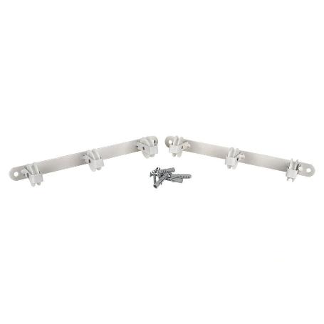 TENDEDERO FIJO DE PARED BLANCO DE DOS PIEZAS CON 3 POLEAS 31 X 6.5 X 2.5 CM