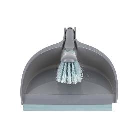 SET DE CEPILLO CON PALA Y BORDE DE GOMA COLOR TURQUESA/GRIS 33 X 23 X 9 CM