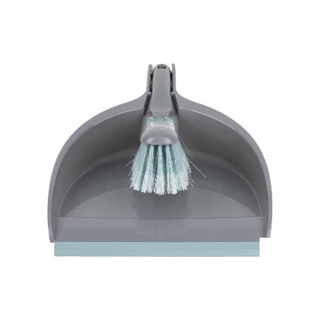 SET DE CEPILLO CON PALA Y BORDE DE GOMA COLOR TURQUESA/GRIS 33 X 23 X 9 CM
