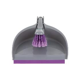 SET DE CEPILLO CON PALA Y BORDE DE GOMA COLOR LILA 33 X 23 X 9 CM