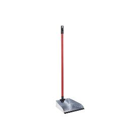 RECOGEDOR METÁLICO GALVANIZADO CON GOMA Y MANGO 83 X 24 CM