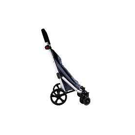 CARRO DE LA COMPRA GRIS ABATIBLE DE ALUMINIO CON 6 RUEDAS GIRATORIAS 53 L