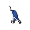 CARRO DE LA COMPRA AZUL MARINO ABATIBLE DE ALUMINIO CON 6 RUEDAS GIRATORIAS 53 L