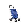 CARRO DE LA COMPRA AZUL MARINO ABATIBLE DE ALUMINIO CON 6 RUEDAS GIRATORIAS 53 L