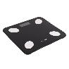BÁSCULA DE BAÑO DIGITAL NEGRA CON PANTALLA LCD, USB Y MEDICIÓN IMC DE GRASA VISCERAL 30 X 26,5 X 2,2 CM