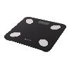 BÁSCULA DE BAÑO DIGITAL NEGRA CON PANTALLA LCD, USB Y MEDICIÓN IMC DE GRASA VISCERAL 30 X 26,5 X 2,2 CM