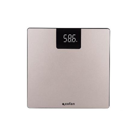 BÁSCULA DE BAÑO DIGITAL DE COLOR PIEDRA CON PANTALLA LED 30 X 30 X 2,2 CM