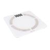 BÁSCULA DE BAÑO DIGITAL BLANCA CON PANTALLA LCD, USB Y MEDICIÓN IMC DE GRASA VISCERAL 30 X 30 X 2,2 CM