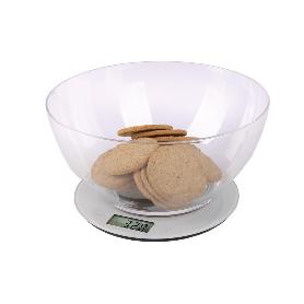 BÁSCULA DE COCINA DIGITAL CON CUENCO DE CAPACIDAD 3,8 L 10 KILOS Ø25,5 X 14 CM