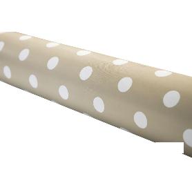 ROLLO DE MANTEL ANTIMANCHAS DE LUNARES BEIGE 1,40 X 20 M