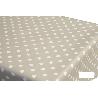 ROLLO DE MANTEL ANTIMANCHAS DE LUNARES BEIGE 1,40 X 20 M