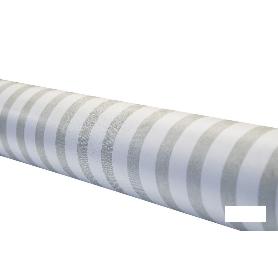 ROLLO DE MANTEL ANTIMANCHAS DE RAYAS BEIGE Y BLANCO 1,40 X 20 M