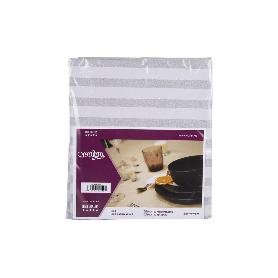MANTEL ANTIMANCHAS RAYAS BEIGE Y BLANCAS   1,40 X 2,00