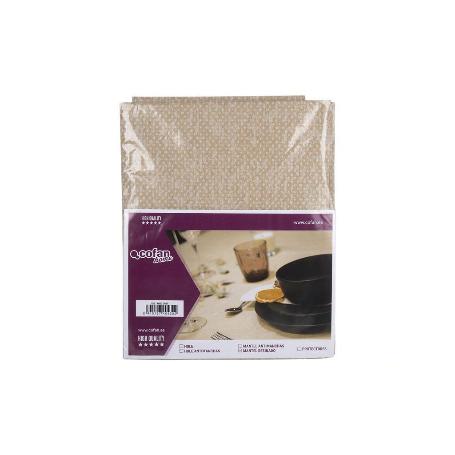 MANTEL ANTIMANCHAS RESINADO TEXTURA BEIGE  1,40 X2,50M