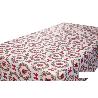 ROLLO DE MANTEL RESINADO ANTIMANCHAS LAZOS Y PIÑAS 75% ALGODÓN 25% POLIÉSTER 1,40 X 15 M