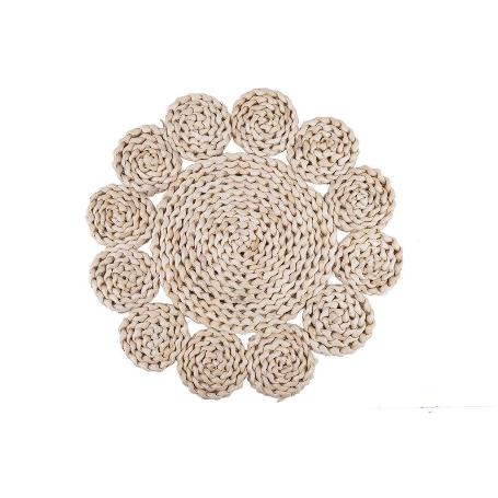 BAJOPLATO FORMA CIRCULOS  FIBRA NATURAL MEDIDA 35 CM   CAJA 6 UNID.