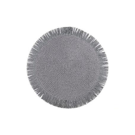 BAJOPLATO REDONDO FLECOS DE COLOR GRIS  MEDIDA 38 CM   CAJA 6 UNID.