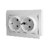 BASE DOBLE BIPOLAR MODELO PACIFIC 16A250V CON OBTURADOR Y EMBORNAMIENTO POR TORNILLO