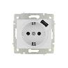 BASE ENCHUFE 2P+T CON OBTURADOR MODELO PACIFIC 16A 250V ENTRADA USB