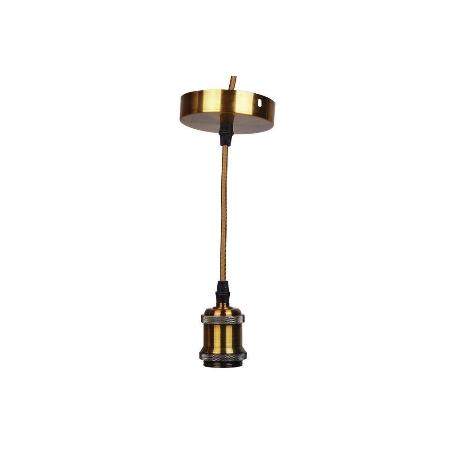 PORTALAMPARAS (CABLE+ROSETÓN)  ORO E27 100X10CM