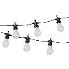 GUIRNALDA DE BOMBILLAS LED 10 UDS. CON PANEL SOLAR A19 3,7 V 1,2 AH IP44 2700 K 4,5 + 3 M