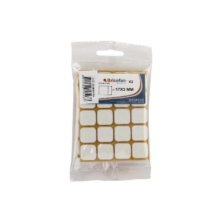 BL 2X20 UDS FIELTRO CUADRADO BLANCO 17X17X3MM   CAJA 10 UNID.
