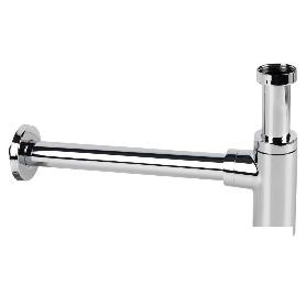 SIFÓN BOTELLA CROMADO CILÍNDRICO SALIDA Ø32-40 330 MM Y RACOR 1 1/4