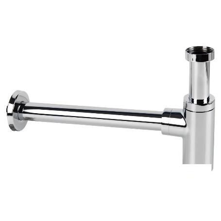 SIFÓN BOTELLA CROMADO CILÍNDRICO SALIDA Ø32-40 330 MM Y RACOR 1 1/4