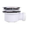 VÁLVULA SIFÓNICA PLATO DE DUCHA Ø90 MM CON SALIDA Ø32-40 MM Y EMBELLECEDOR CROMADO ALTURA 64 MM