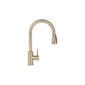 GRIFO DE COCINA DORADO DE ACERO CEPILLADO CON MANGUERA EXTENSIBLE Y 3 FUNCIONES 400 X 220 X 54 MM