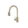 GRIFO DE COCINA DORADO DE ACERO CEPILLADO CON MANGUERA EXTENSIBLE Y 3 FUNCIONES 400 X 220 X 54 MM