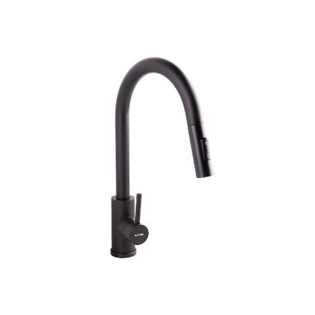 GRIFO DE COCINA DE ACERO NEGRO CON MANGUERA EXTENSIBLE Y 2 FUNCIONES 390 X 250 X 54 MM