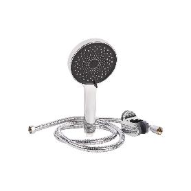 KIT DE DUCHA REDONDA CROMADO CON 3 FUNCIONES 125 X 280 MM