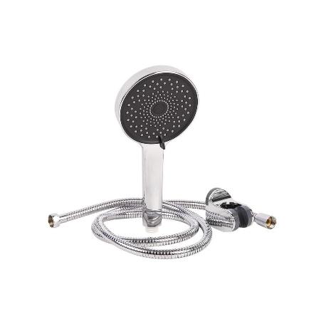 KIT DE DUCHA REDONDA CROMADO CON 3 FUNCIONES 125 X 280 MM