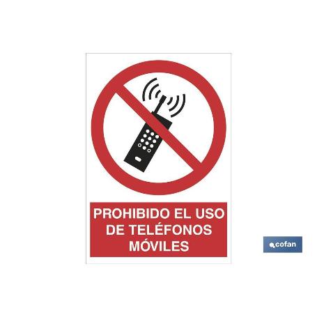 SEÑAL POLIESTIRENO 297X210MM. PROHIBIDO EL USO DE TELÉFONOS MÓVILES